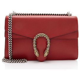 Gucci Leather Crystal Dionysus Medium Shoulder Bag Red