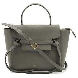 Céline Bolsa Nano Belt Bag 2WAY de couro Celine Cinza