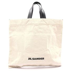 Bolsa Tote Jil Sander de lona e couro Marrom Bege