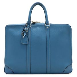 Louis Vuitton Leather Briefcase Blue