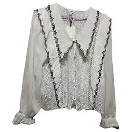 Autre Marque Object Blusa de Renda Cloud Dancer Branco