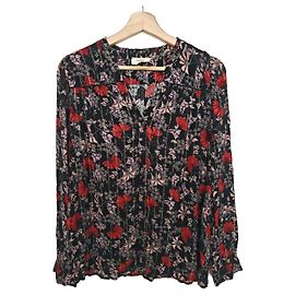 Ba&Sh Bluse mit Blumenmuster - Schwarz, Rot & Rosa Schwarz Pink Rot