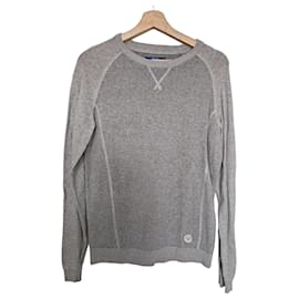 Autre Marque Jules grauer Baumwollpullover mit Waffelstruktur Grau