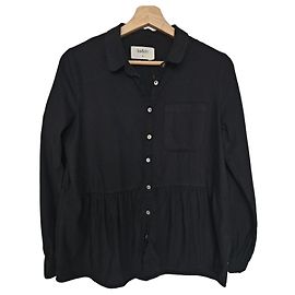 Ba&sh Camisa Preta com Babados Preto