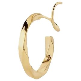 Autre Marque Maria Black Twirl Single Twisted Hoop Earring Golden