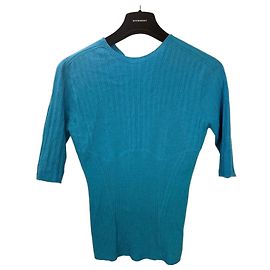 Lanvin Top de malha canelada turquesa Azul