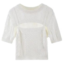 Miss Sixty Top de malha trançada branco Branco