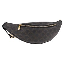 Céline Borsa a tracolla CELINE Triomphe PVC Nero Oro Auth 183105M Nero D'oro