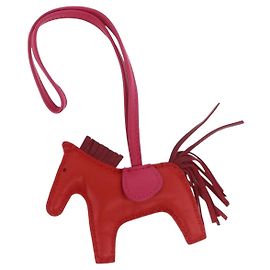 Hermès HERMES Rodeo PM Charm Leder Rot Auth 184240M Rot
