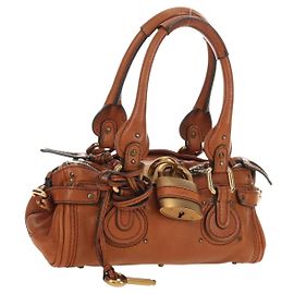 Chloé Bolsa Mini Paddington Chloe em couro marrom prata ouro Autêntica am11785SAM Marrom Prata Dourado