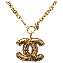 Collier CHANEL CC métal Gold Tone CC Auth am11747SAM Autre