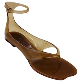 Chloé Jelly-Sandalen Chloe Tan mit Knöchelriemen und Kitten Heel Kamel