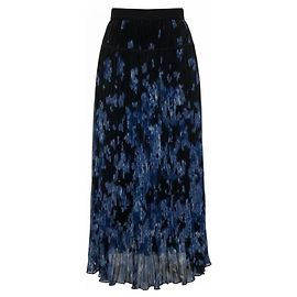 Jupe midi à taille haute plissée Kemmaren Altuzarra Noir / Bleu Bleu
