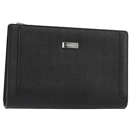 Clutch BURBERRY in PVC e tela nera con dettagli argento Auth am11725V Nero Argento