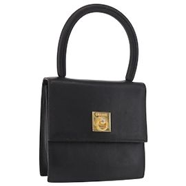 Céline Borsa CELINE in pelle nera e oro Auth 183388A Nero D'oro