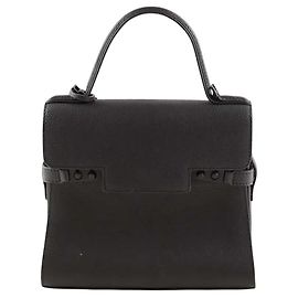Borsa Delvaux Tempête PM in pelle nera Nero
