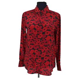 Camicia Saint Laurent in seta rossa Rosso