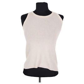 Top sin mangas de cachemira Prada beige Beige
