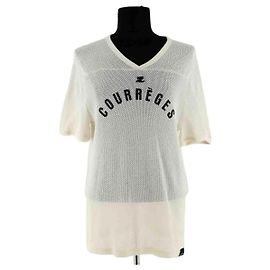 Camiseta de algodón beige Courreges Beige