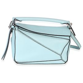 Loewe Light Blue Grained Calfskin Mini Puzzle Bleu