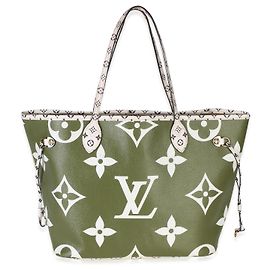 Louis Vuitton Kaki Monogram Giant Neverfull MM Blanc Vert