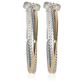 Orecchini a cerchio Crossover in oro giallo e argento sterling David Yurman Altro