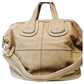 Givenchy Nightingale Medium Borsa in pelle di struzzo Beige