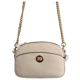 Marc Jacobs Bolsa Camera Signet Turnlock em couro bege Bege