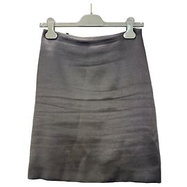 Prada Gonna a trapezio nera in cotone e lana Nero