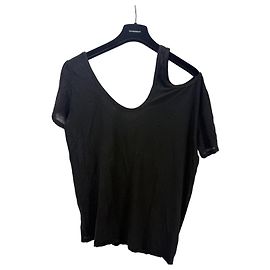 Unravel Project Camiseta asimétrica de algodão preto Preto
