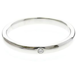 Tiffany & Co Tiffany Stacking Band Ring with Diamond in Platinum Silvery
