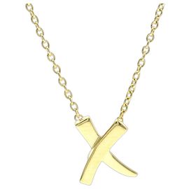 Tiffany & Co Tiffany 18K Gold Kiss Necklace Golden
