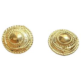 Autre Marque Boucles d'oreilles puces rondes dorées texturées Doré