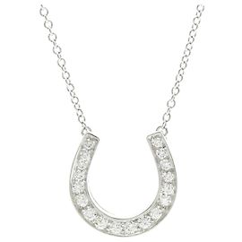 Tiffany & Co Tiffany Horseshoe Diamond Necklace Silvery