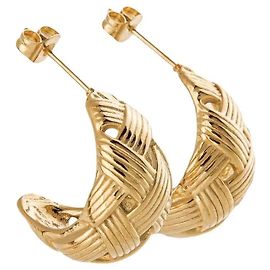 Autre Marque Boucles d'oreilles créoles tressées en acier inoxydable doré Doré