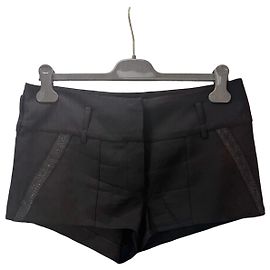 Saint Laurent Black Virgin Wool Tailored Shorts Black