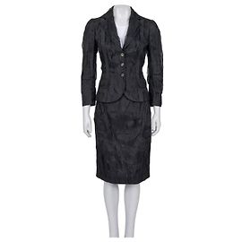 Completo in seta nera plissettata Dolce & Gabbana - IT40/S usato Altro