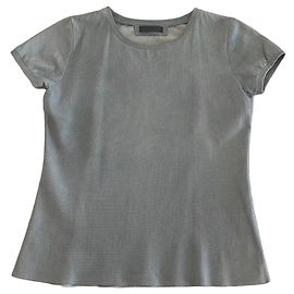 Stouls T-shirt en cuir d'agneau perforé - Gris vert Gris Vert clair