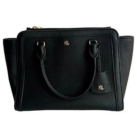 Sac à main Ralph Lauren en cuir noir Noir