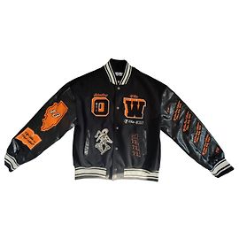 Off White Off-White Blouson Varsity Laboratory of Fun Noir Blanc Orange