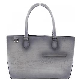 Bolsa Tote de couro Berluti Toujours Mini Neo Scritto Marrom