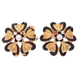 Orecchini a clip Chanel neri e oro Nero D'oro