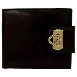 Salvatore Ferragamo Bi-Fold Leather Wallet Brown