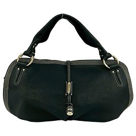 Céline Celine Bitter Sweet Triomphe Logo Hardware Leder Mini Boston Tasche Schwarz