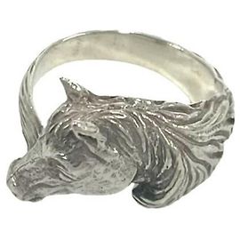 Hermès Vintage Hermes Pferd Ring Silber