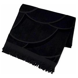 Manta de algodão preta com logotipo Coco Chanel Preto