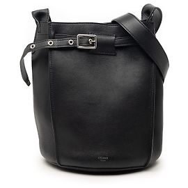 Céline Celine Borsa a secchiello Nano Black in pelle Big Bag Crossbody Nero