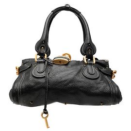 Borsa a mano Paddington in pelle nera Chloé Nero
