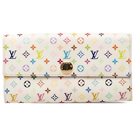 Portafoglio lungo Sarah Monogram Multicolore bianco Louis Vuitton Bianco