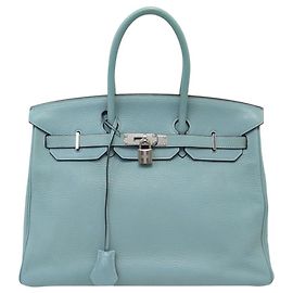 Hermès HERMES BIRKIN 35 SKY BLUE TOGO LEATHER HANDBAG 2009 TOTE Blue
